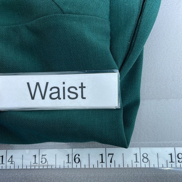 Simple Retro Dress Womens Large Green V-Neck Midi Sleeveless Open Back - Picture 15 of 17